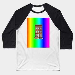 Rainbow Pride Brownstone House Baseball T-Shirt